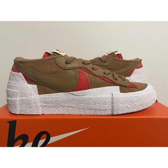 Nike Blazer Low x Sacai British Tan Suede Leather Sneakers